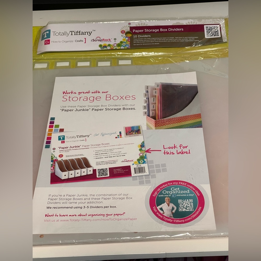 Paper Storage Box Dividers - Clear